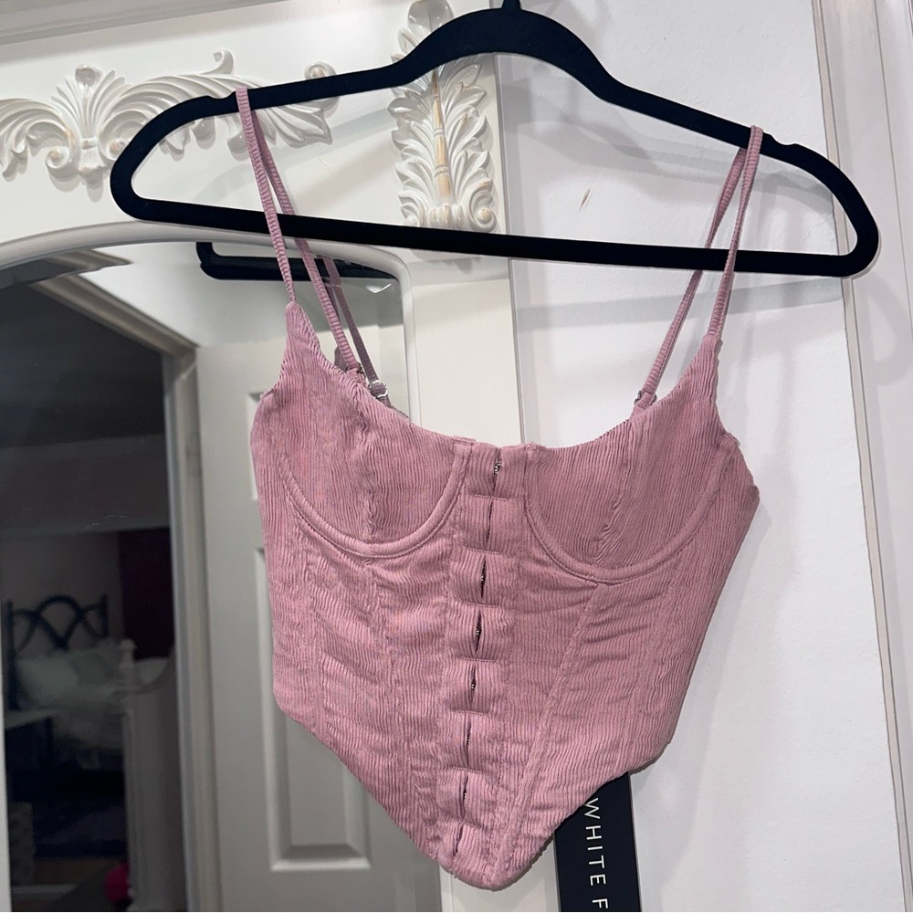 White Fox Boutique Pink Bustier Top